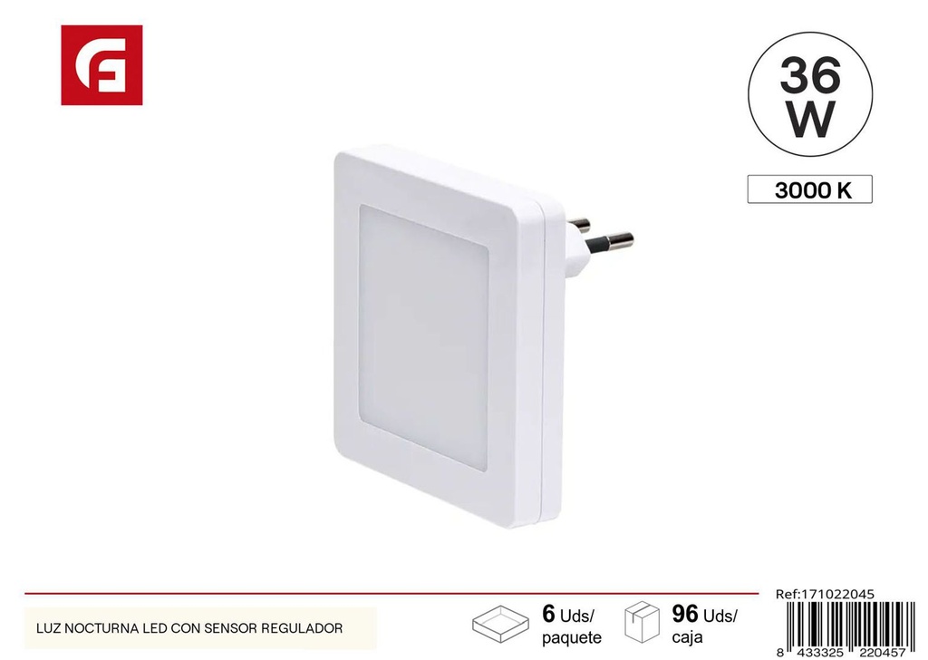 Luz nocturna LED con sensor 36W 3000K - Iluminación nocturna