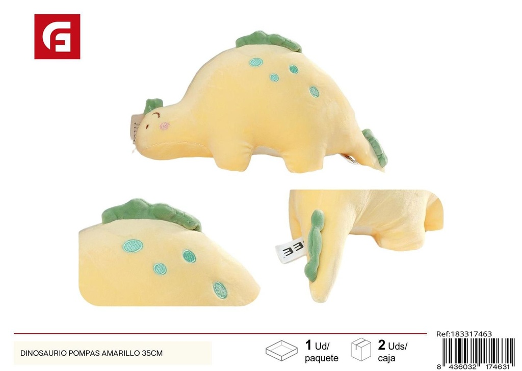 Dinosaurio pompas amarillo 35cm - Juguetes de verano