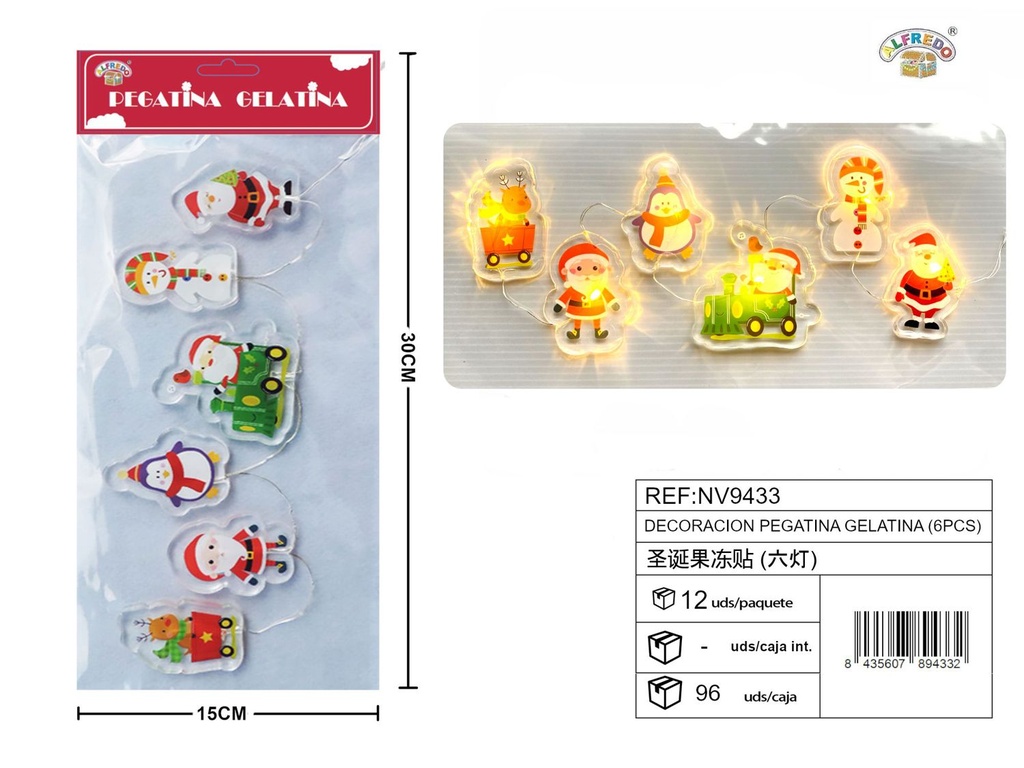 Decoración gelatina (6 pcs) 15x35 cm - Accesorios decorativos navideños
