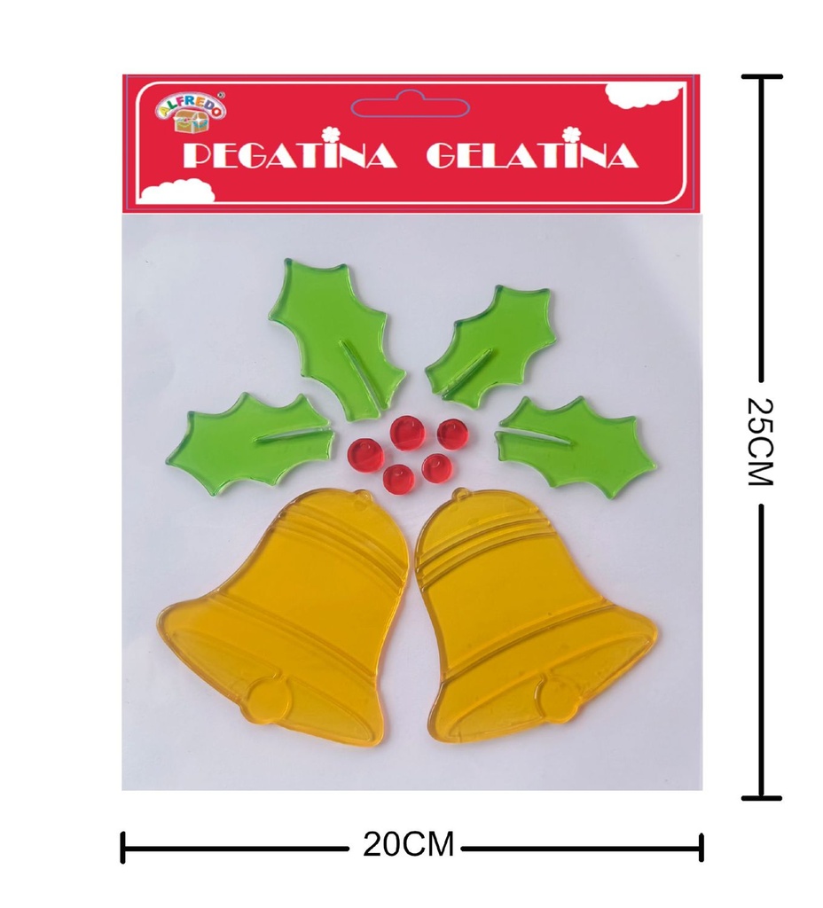 Decoración gel Navidad "Campana Navidad" 20x25cm - Adorno navideño
