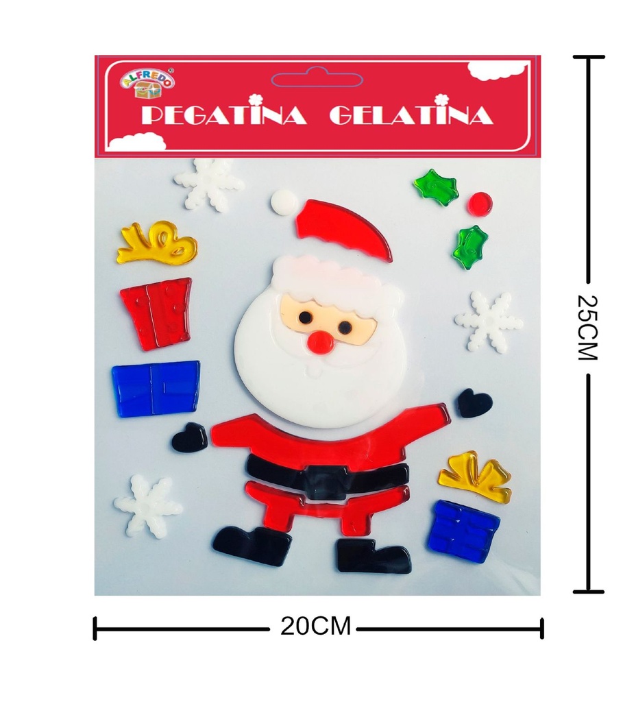 Decoración gel Navidad "Papá Noel" 20x25cm - Adorno navideño