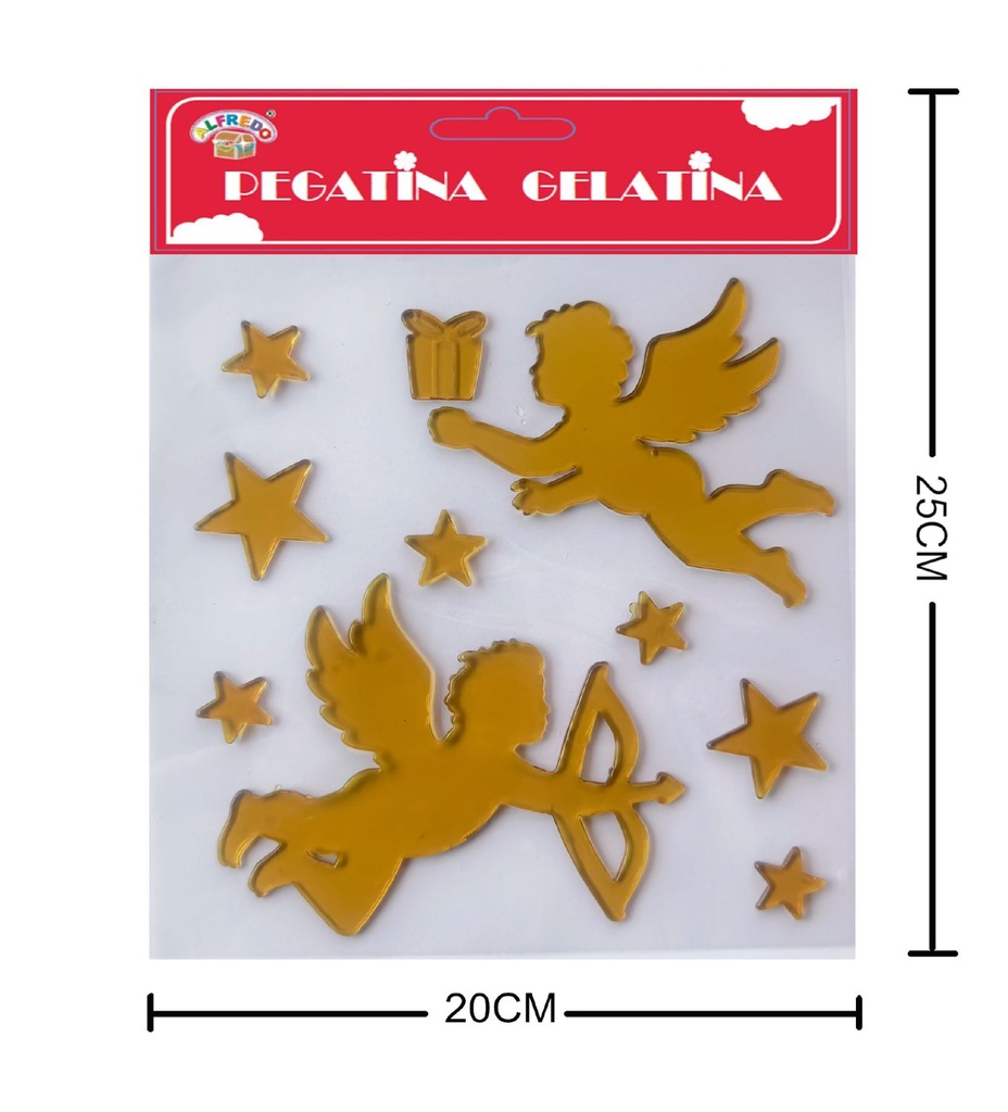 Decoración gel Navidad "Ángel de Navidad" 20x25cm - Adorno navideño