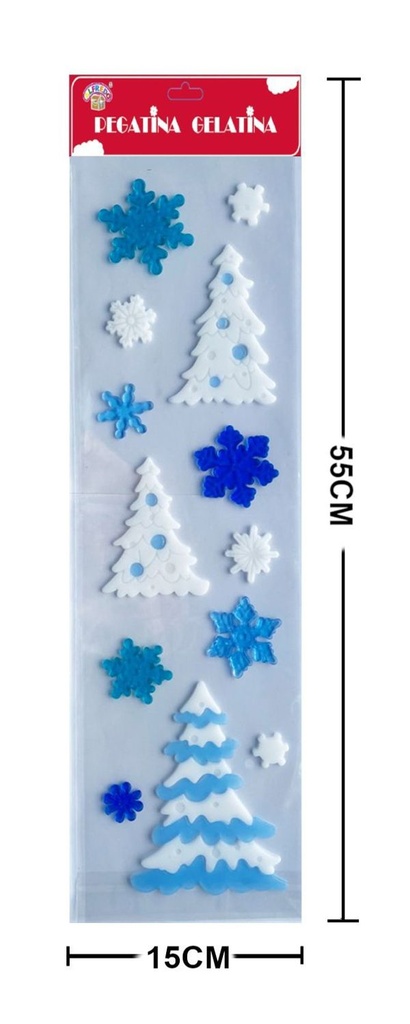 Decoración de gel navideño "Árbol de Navidad" 15x55cm - Artículos navideños decorativos