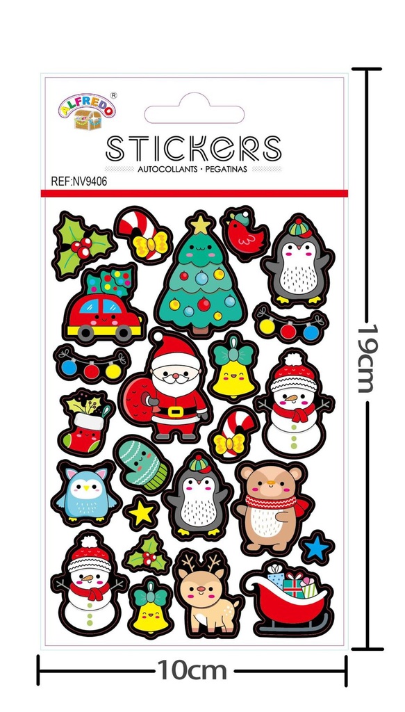 Stickers de Navidad 10x19 cm - Pegatinas navideñas