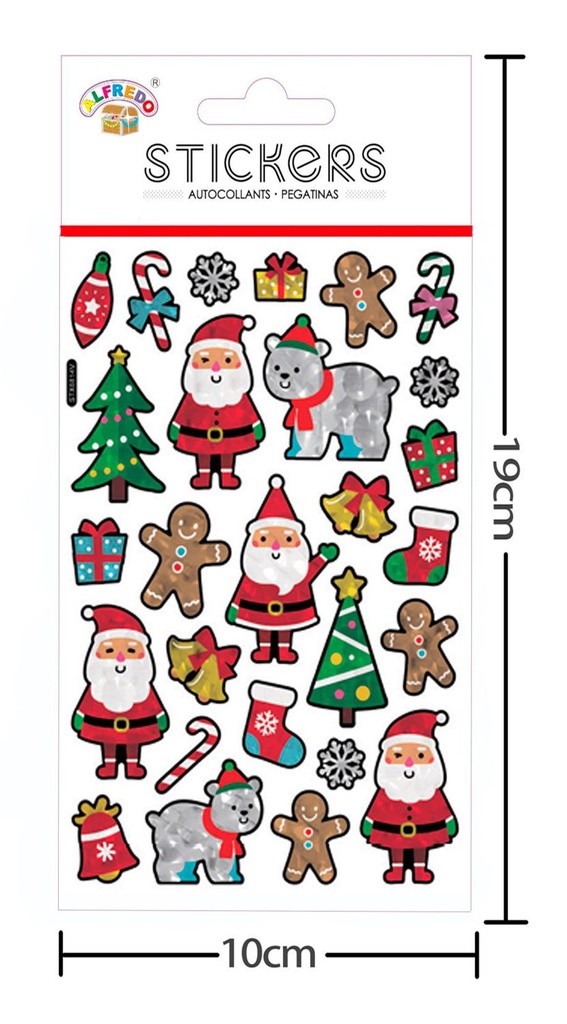 Stickers de Navidad 10x19 cm - Pegatinas navideñas