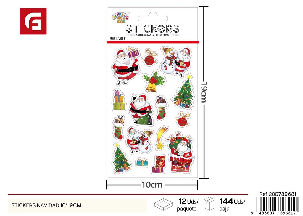 Stickers de Navidad 10x19 cm - Material navideño y decoración