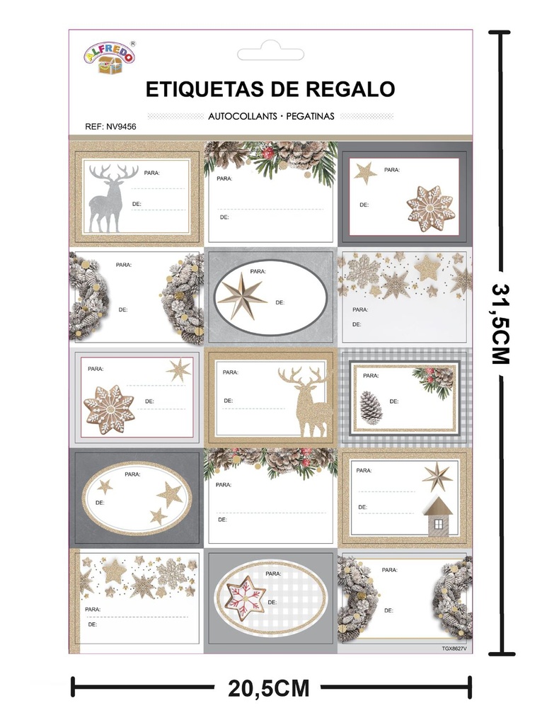 Etiqueta para regalo de Navidad 20.5x31.5cm - Etiquetas navideñas
