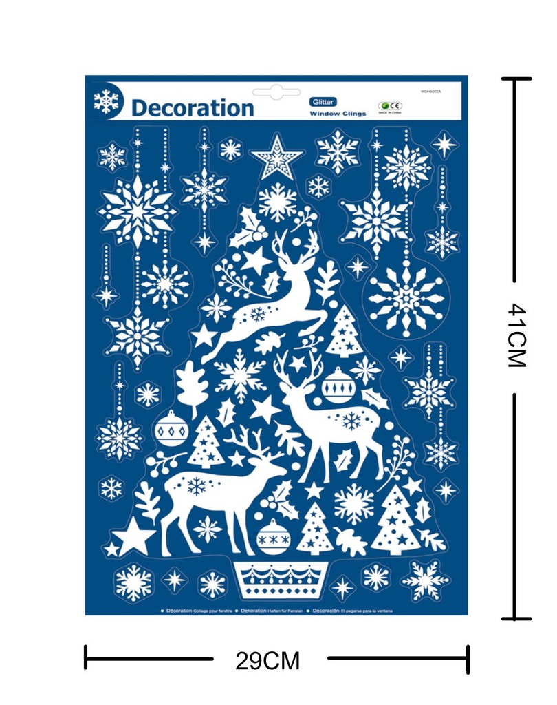 Decoración electrostática Navidad "Árbol de Navidad" 29x41 cm - Adhesivos decorativos