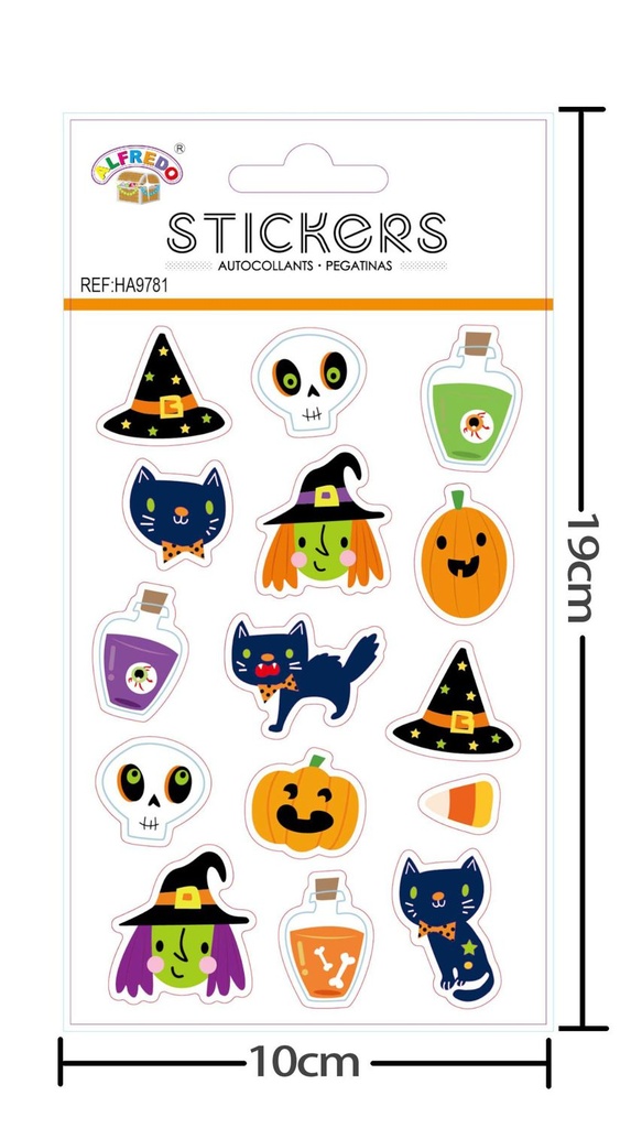 Sticker Decoración Halloween 10x19 cm - Sticker para decoraciones de Halloween