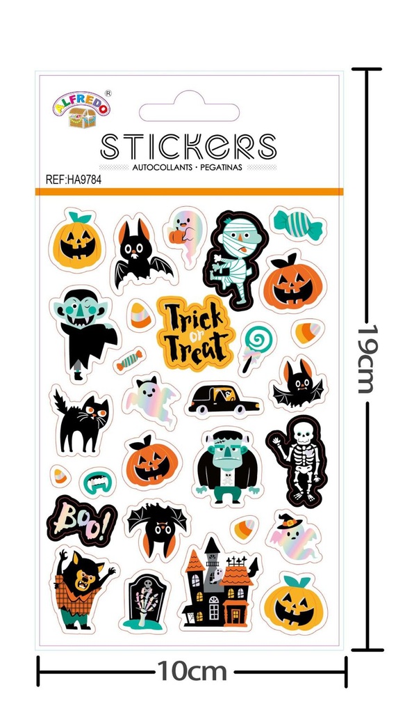 Sticker Decoración Halloween 10x19 cm - Sticker para decoraciones de Halloween
