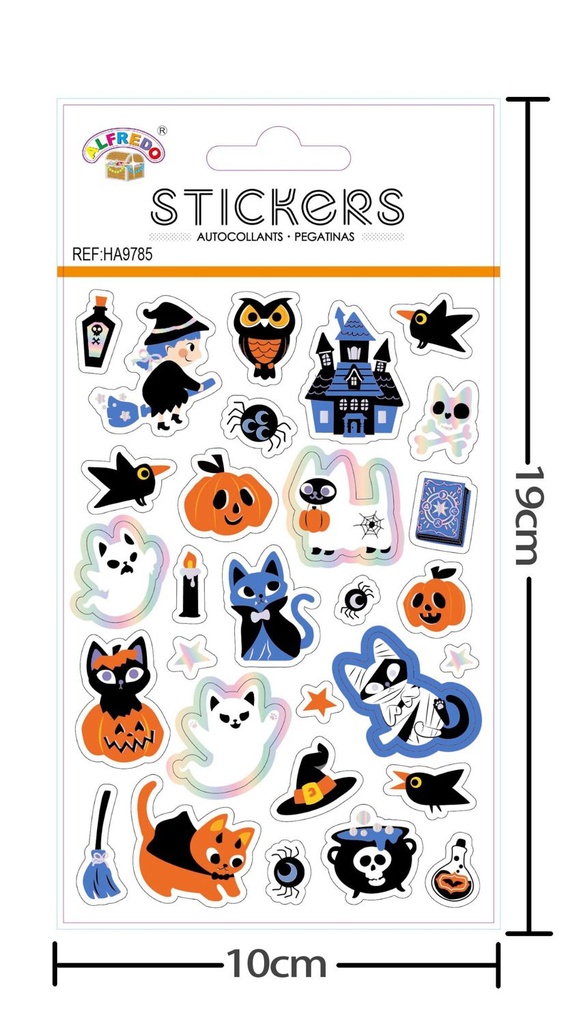 Sticker Decoración Halloween 10x19 cm - Sticker para decoraciones de Halloween