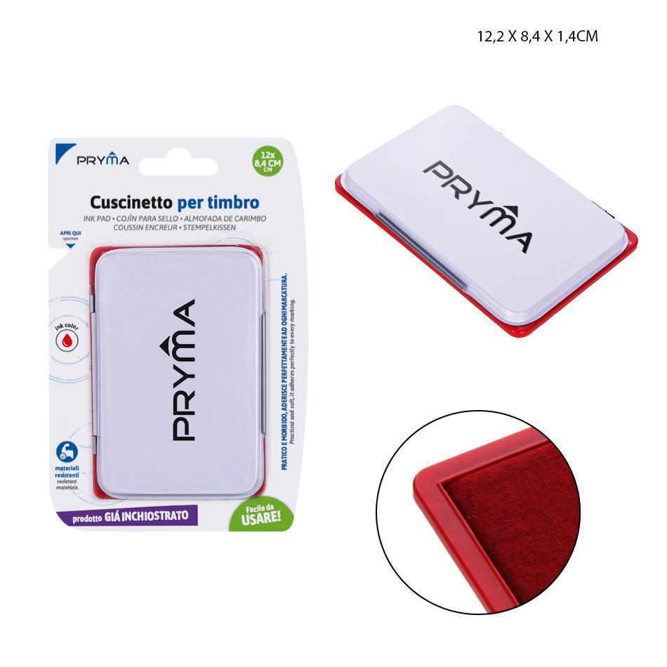 Cojín de sellos rojo 12.2x8.4x1.4 cm 64g - Accesorios de oficina y sellado