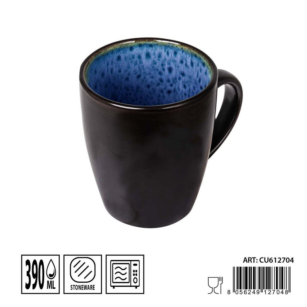 Taza azul oscuro 390 ml - Cerámica