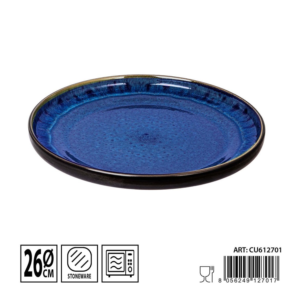 Plato llano azul oscuro 26 cm - Cerámica