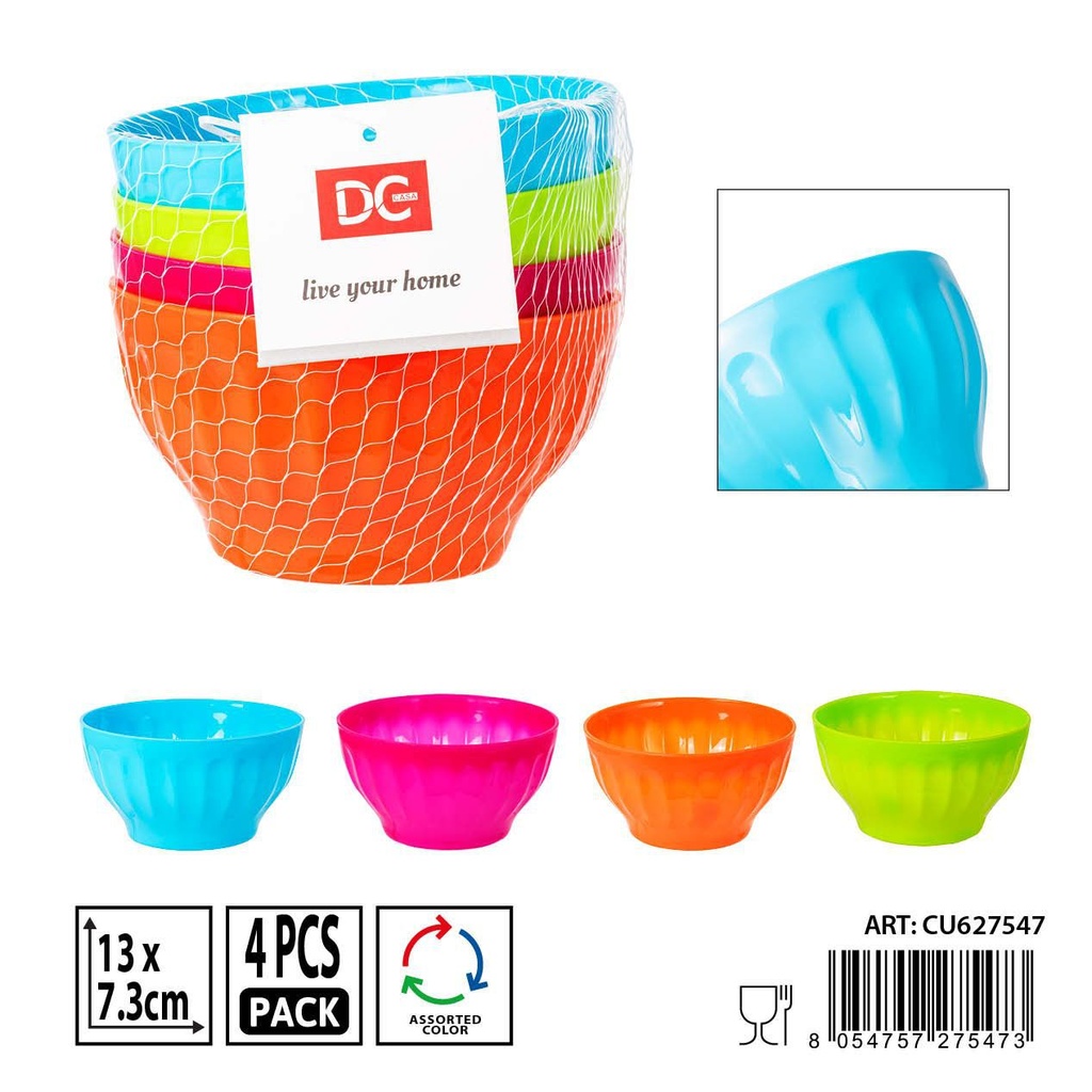 Set de 4 cuencos de plástico (13x7.3cm) - Utensilios de cocina