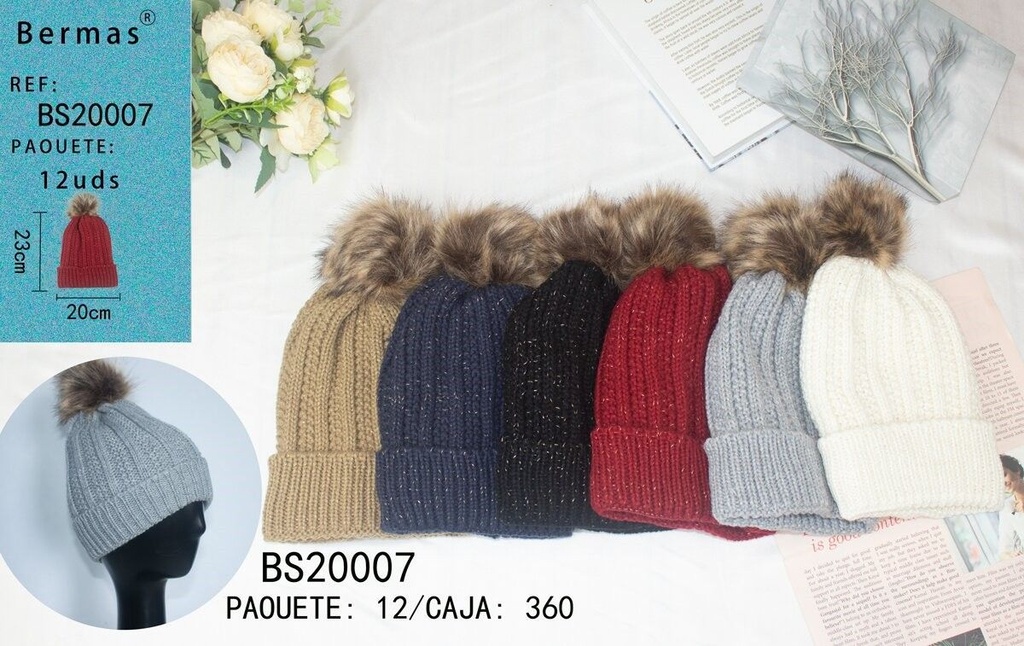 Gorro de mujer de punto con forro - invierno