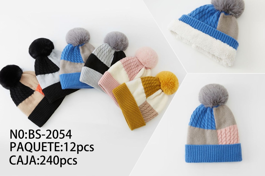 Gorro de mujer con bola - Accesorios de invierno