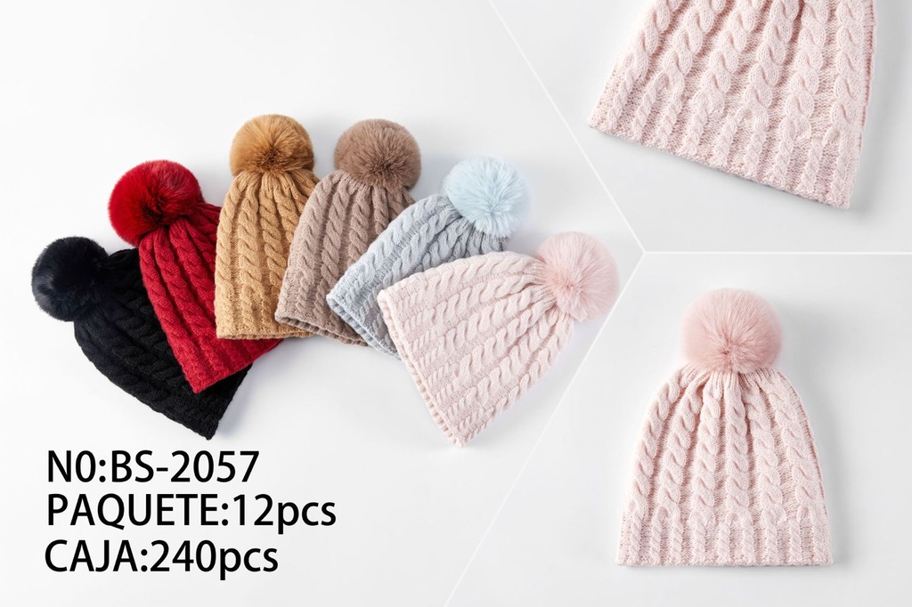 Gorro de mujer con pompones - Accesorios de invierno