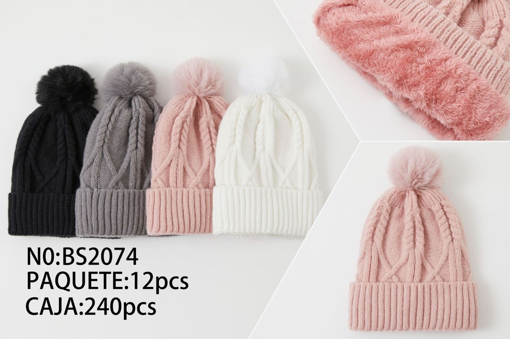 Gorro de mujer con bola - Accesorios de invierno