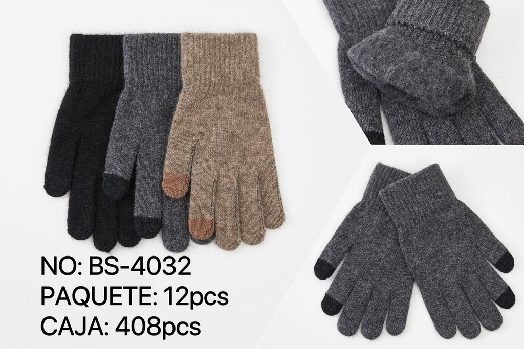 Guantes de lana para hombres de 5 dedos - Ropa de invierno