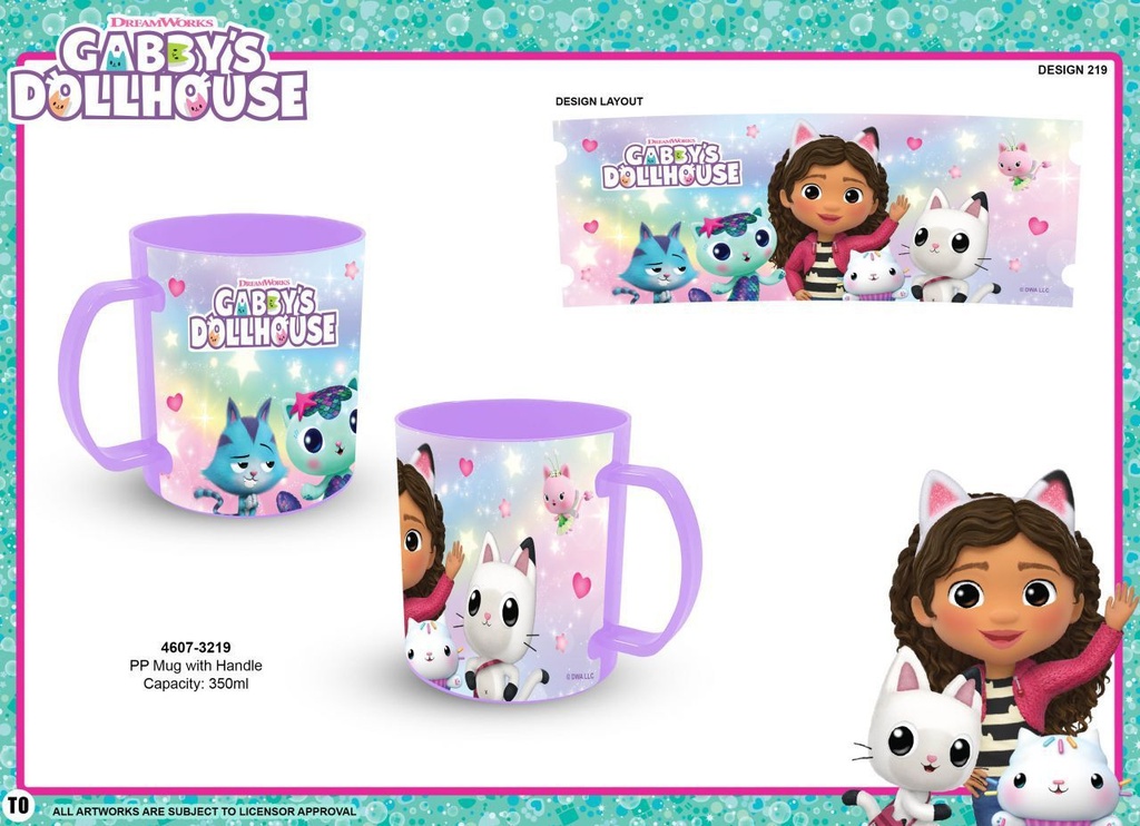 Taza plástica con mango Gabbys Dollhouse 350ml - Artículos para niños