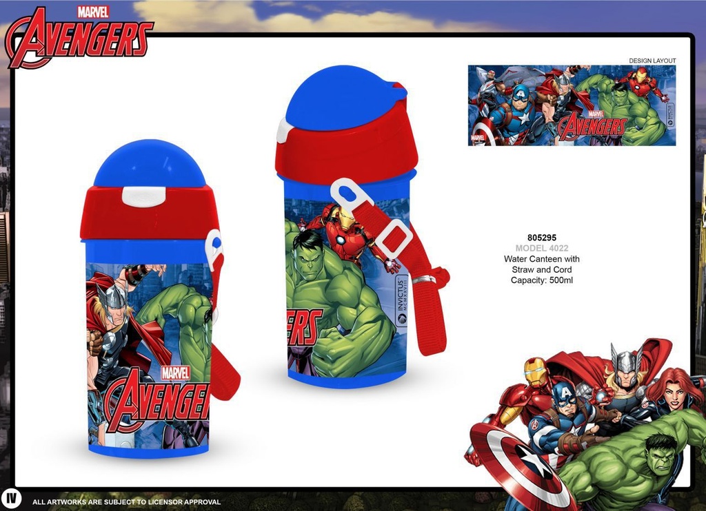 Juguete infantil - Cantimplora de plástico Avengers