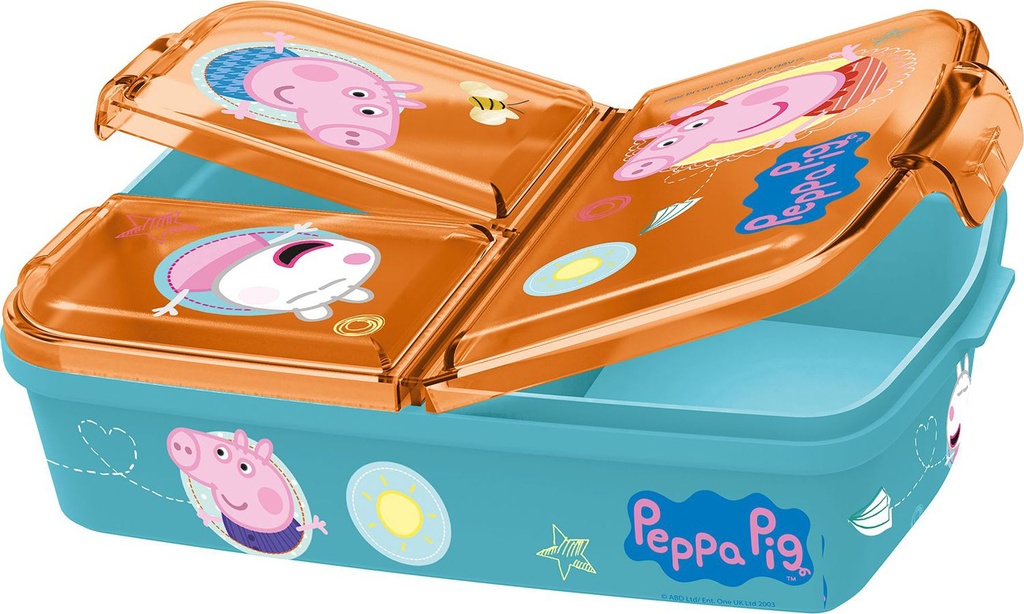 Juguete infantil - Sandwichera múltiple Peppa Pig, vasos y cajas 