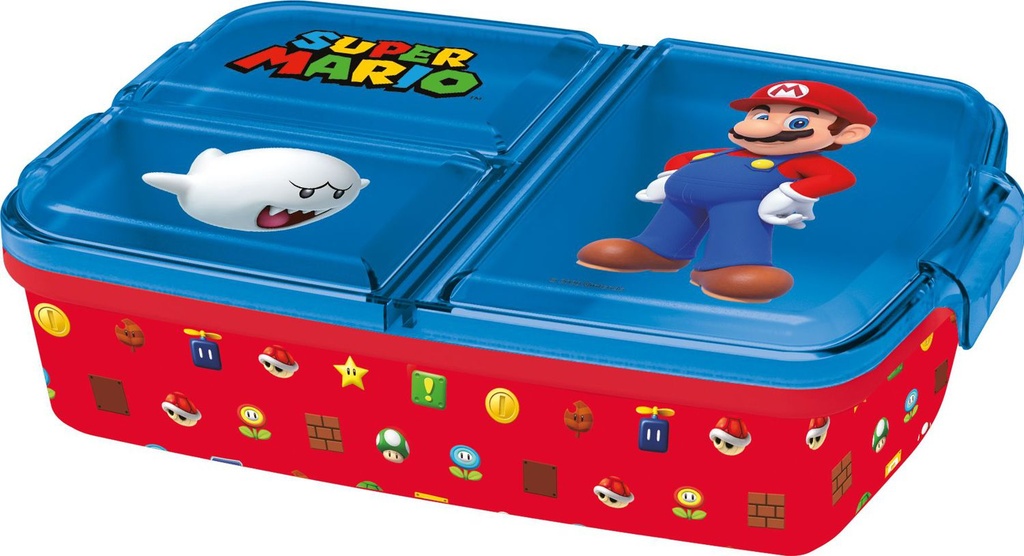 Juguete infantil - Sandwichera múltiple Super Mario, vasos y cajas 