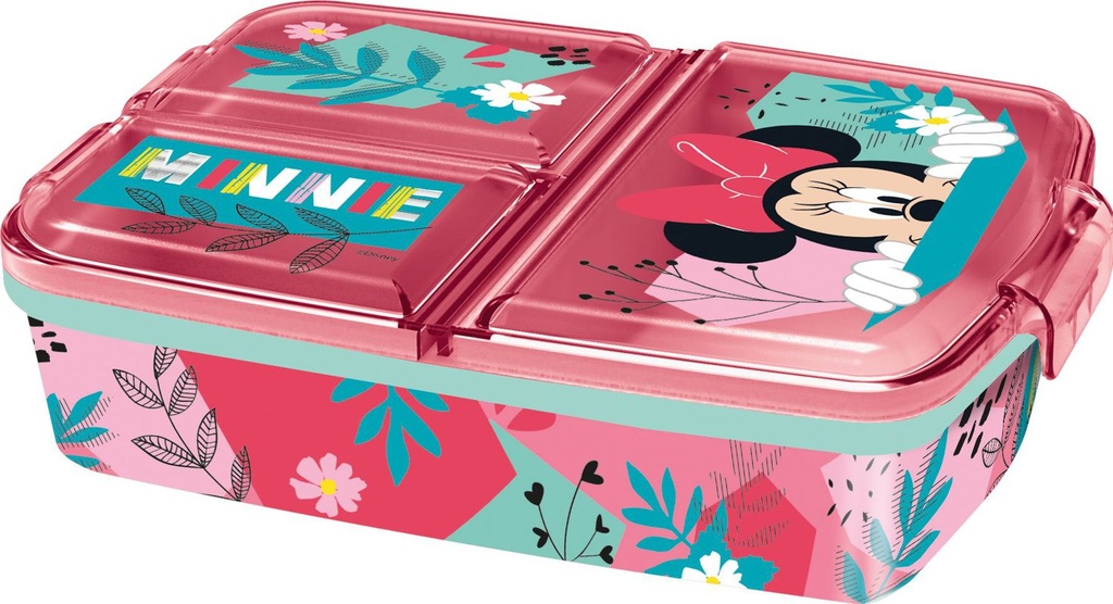 Juguete infantil - Sandwichera múltiple Minnie Mouse, vasos y cajas 