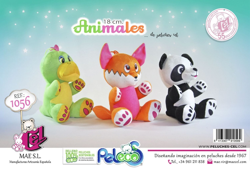 Juguete para niños - Animales en peluche de 18 cm