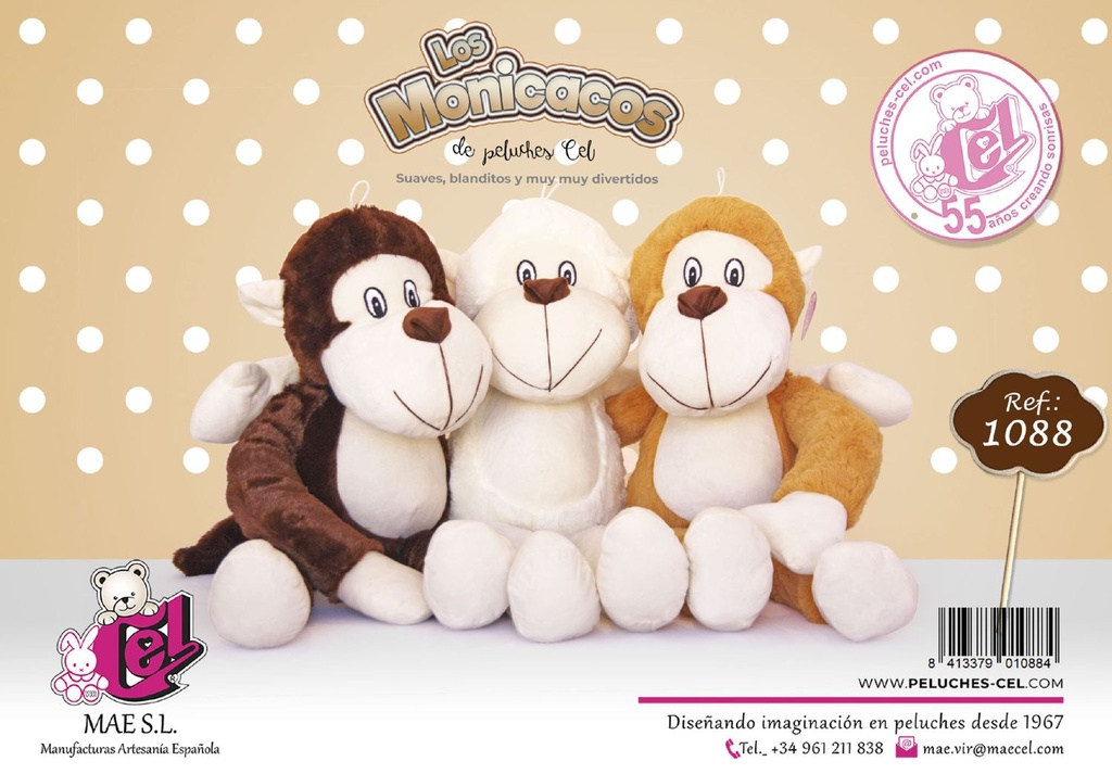 Juguete para niños - Monicacos 72 cm, peluches y muñecos