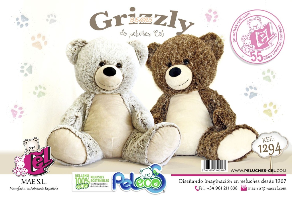 Osos grizzly de peluche 80 cm - Juguetes de peluche