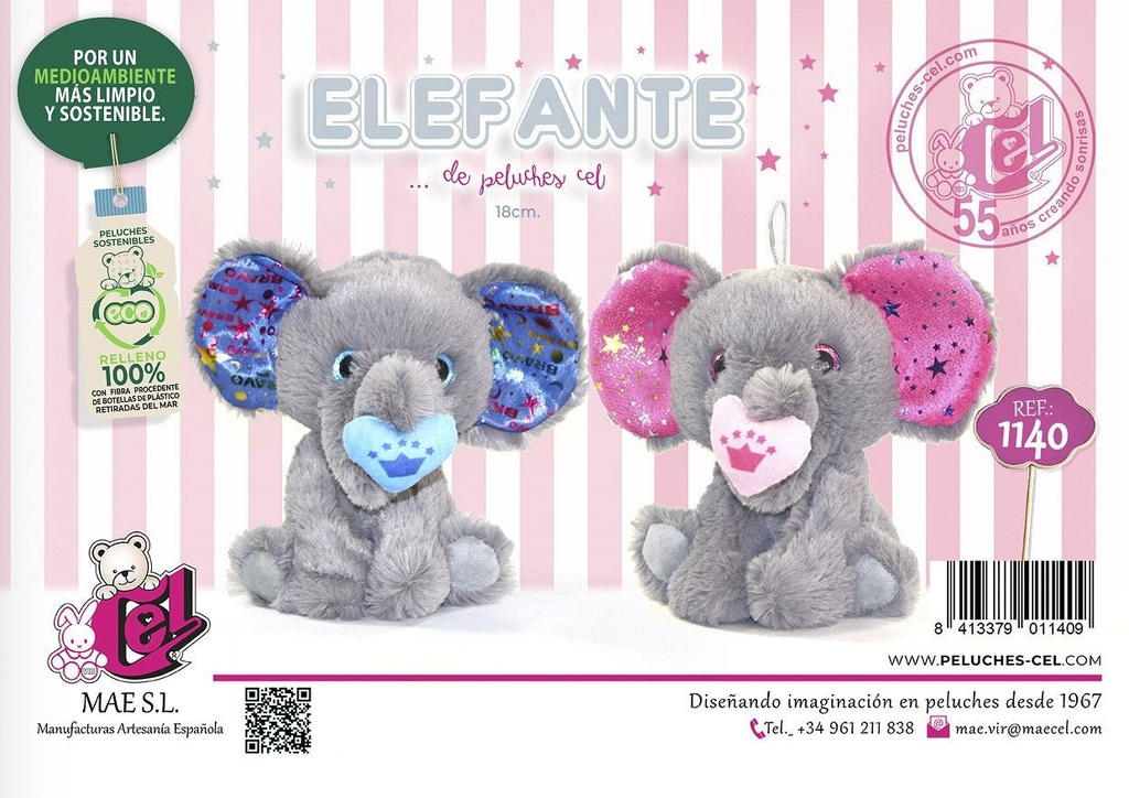 Juguete para niños - Elefante corazón 18 cm