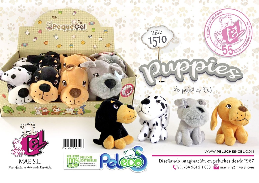 Peluches de perros de 14cm - Juguetes para niños