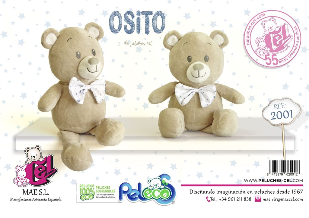 Peluche Osito bebé 28 cm - Juguetes para niños