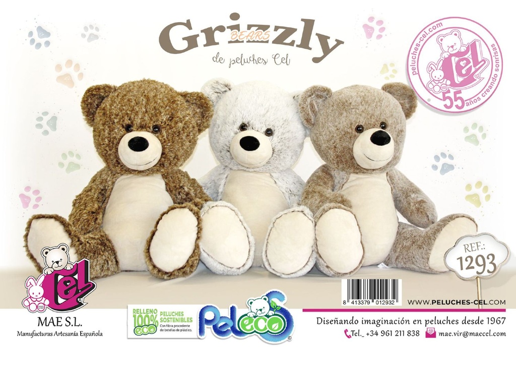 Peluche de osos Grizzly de 60 cm - Peluches