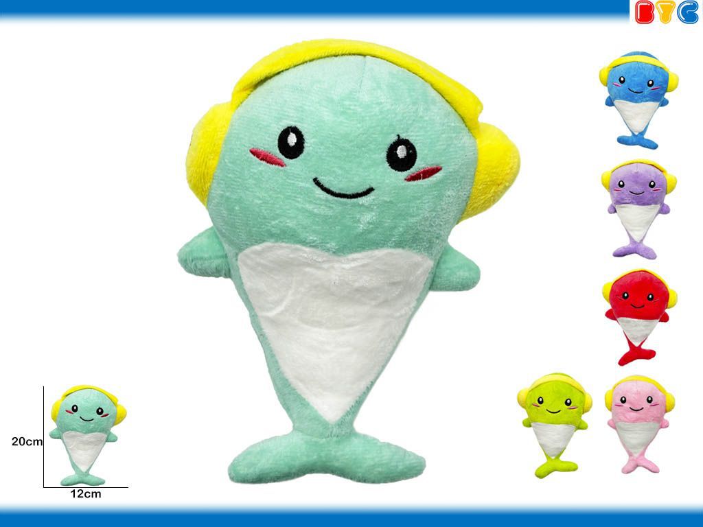 Peluche pez con cascos 20cm - Juguetes de peluche