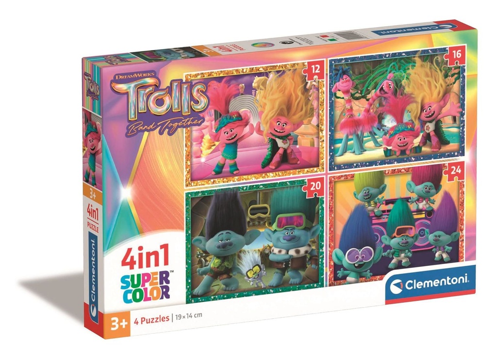 Cubo de Rubik 4in1 Trolls 3 - Juguetes de puzzles