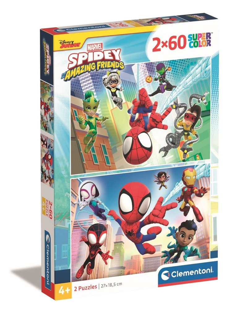 Puzzle de 2X60 Spidey and his Amazing Friends - Juguetes educativos