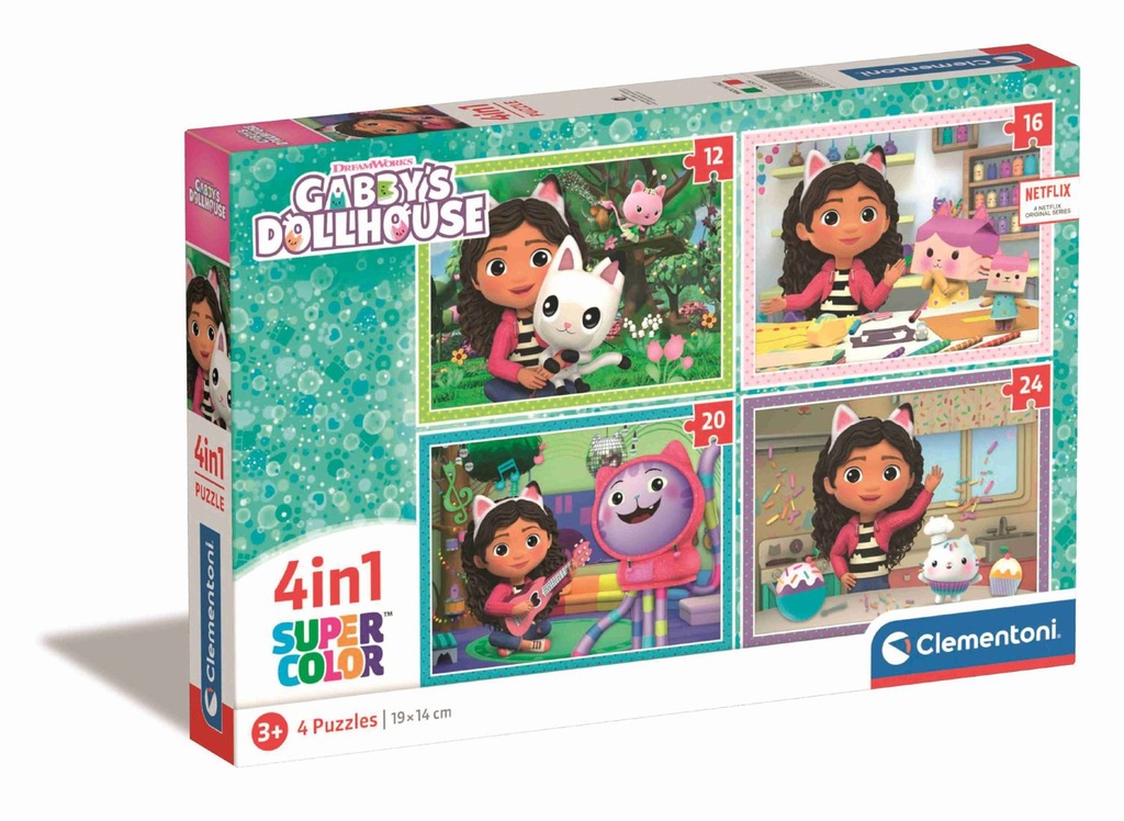 Puzzle de 4 en 1 Gabby's Dollhouse - Juguetes educativos