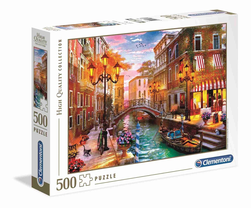 Puzzle 500 piezas Atardecer en Venecia, Clementoni - Juguetes