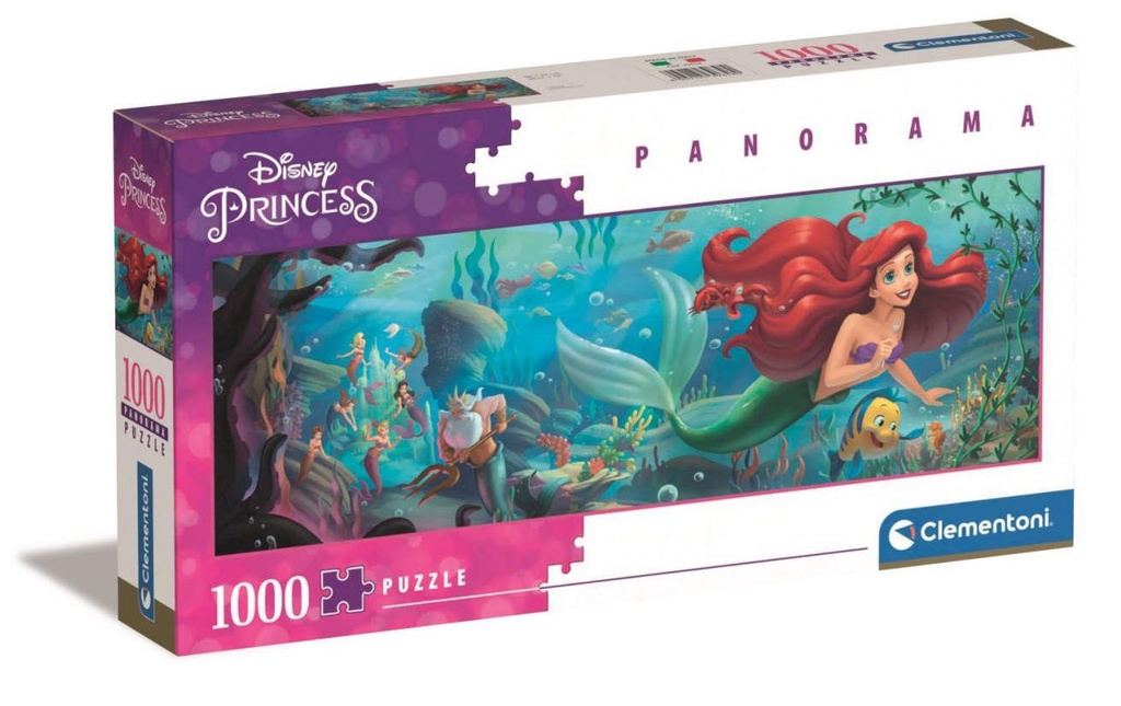 Juguete para niños - Puzzle 1000 “Panorama Disney la Sirenita” - Clementoni