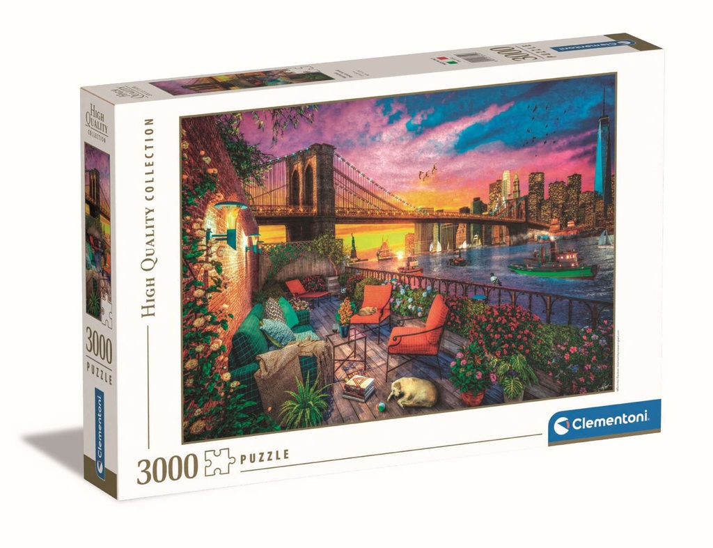 Puzzle 3000 HQC Manhattan Balcony Sunset - Juguetes