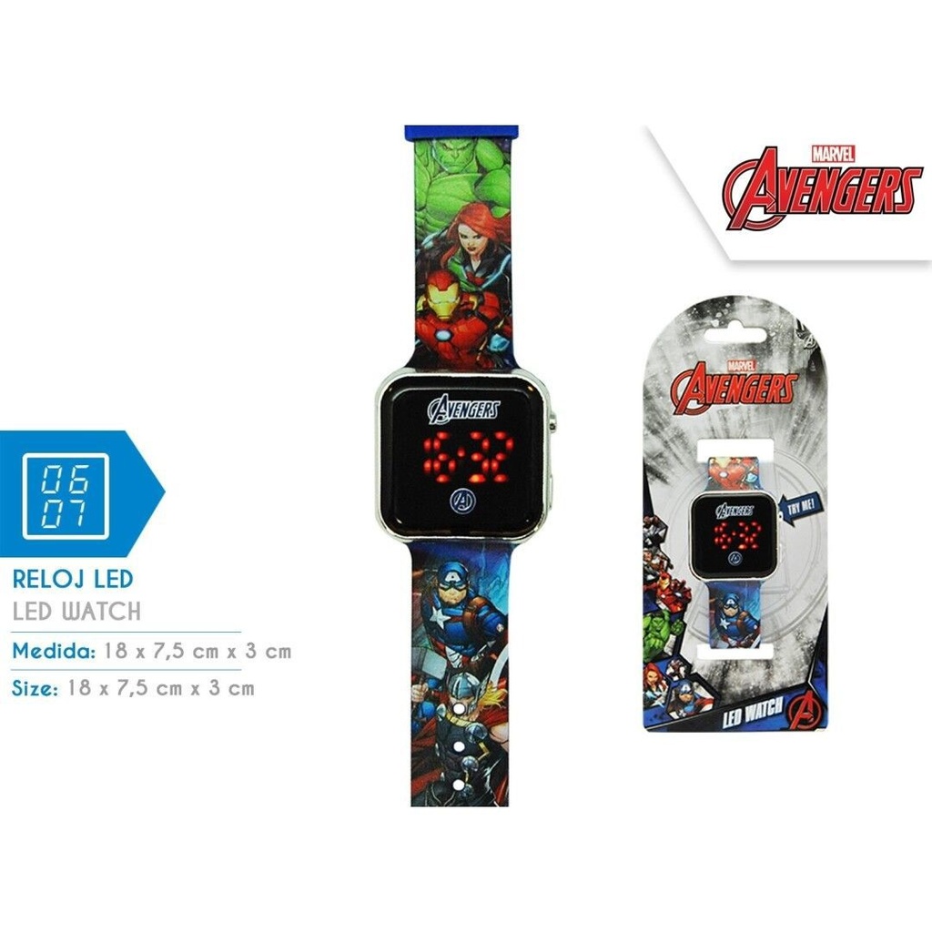 Reloj LED Avengers (6x4) - Juguetes divertidos