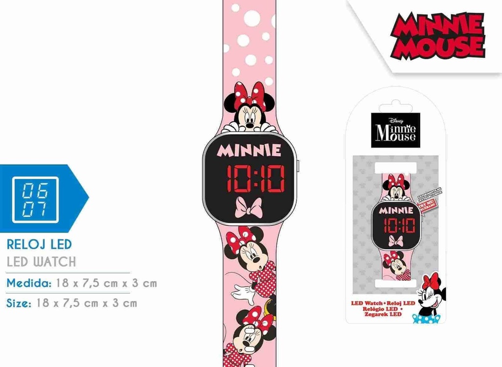 Reloj LED Minnie (6x4) - Juguetes divertidos