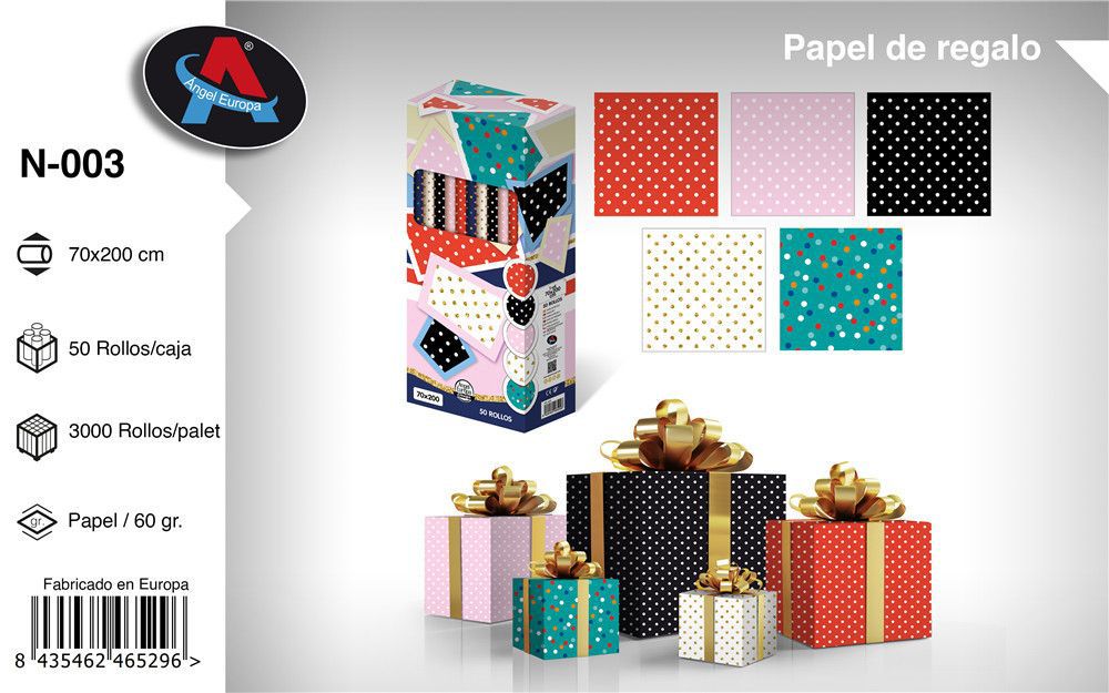 Rollo de papel de regalo Lunares 70 x 200 cm 50P - Suministros para fiestas