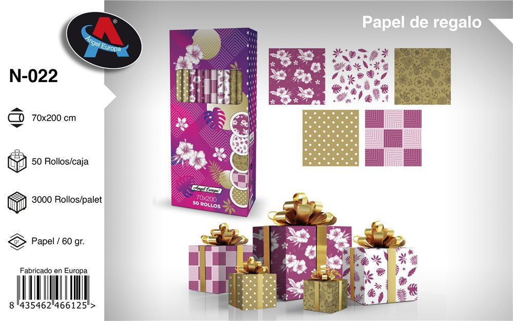 Rollo de papel de regalo Morado 70 x 200 cm 50P - Suministros para fiestas