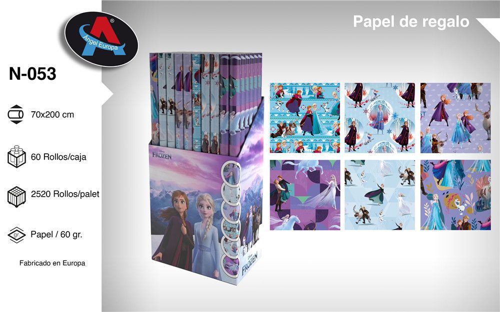 Papel regalo Frozen 200*70 cm - 60 rollos