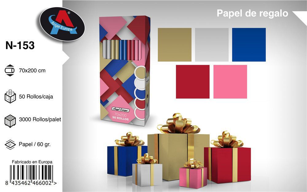 Papel regalo N-153 50 Rollo Charol 70x200cm - Papel de regalo brillante