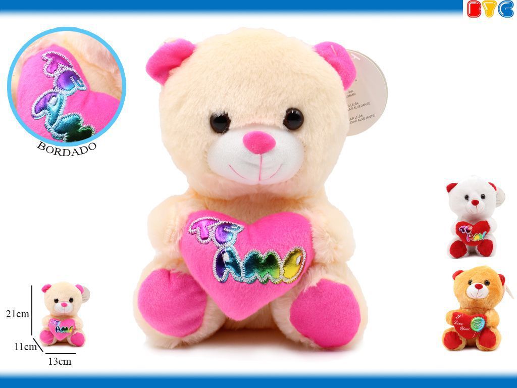 Peluche oso corazón te amo 22 cm - Juguete de colección